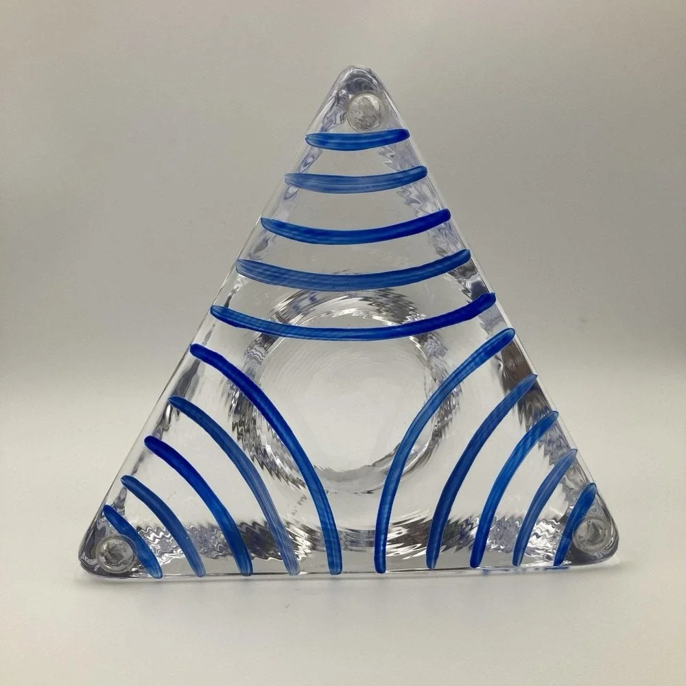 Vintage Swedish Triangular Candleholder by Ulrica Hydman Vallien for Kosta Boda